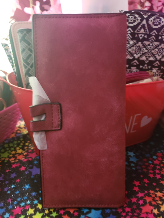 RED VEGAN LEATHER WALLET