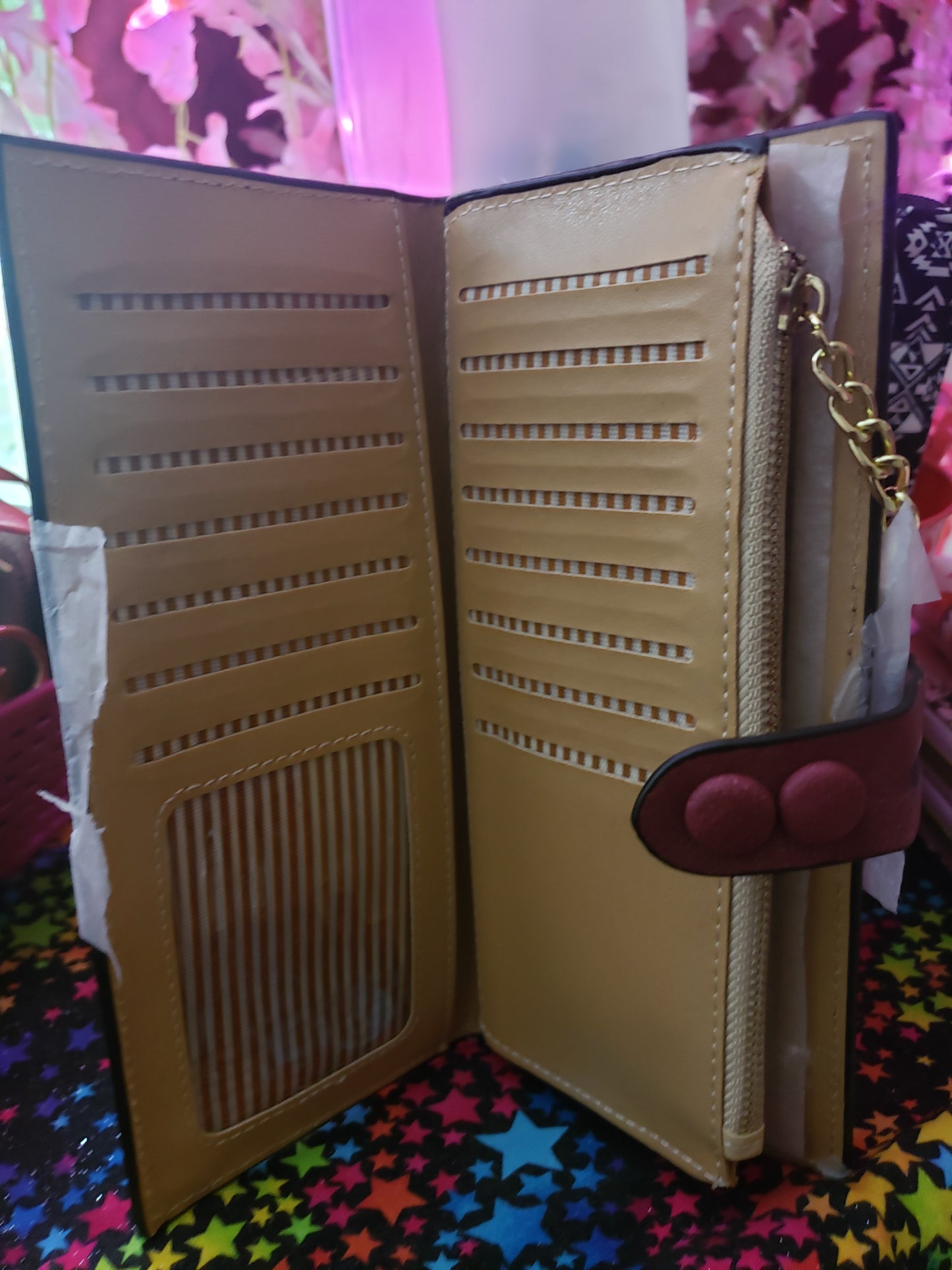 RED VEGAN LEATHER WALLET