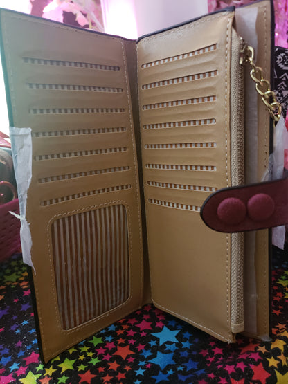 RED VEGAN LEATHER WALLET
