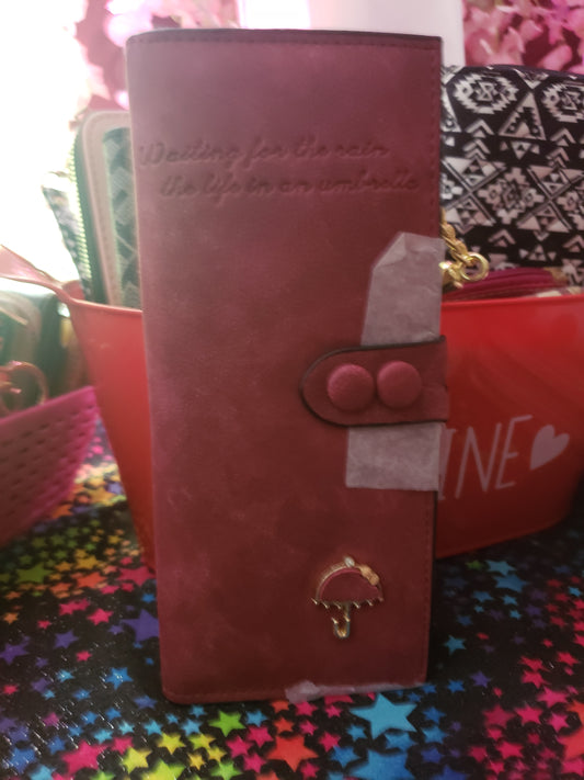 RED VEGAN LEATHER WALLET